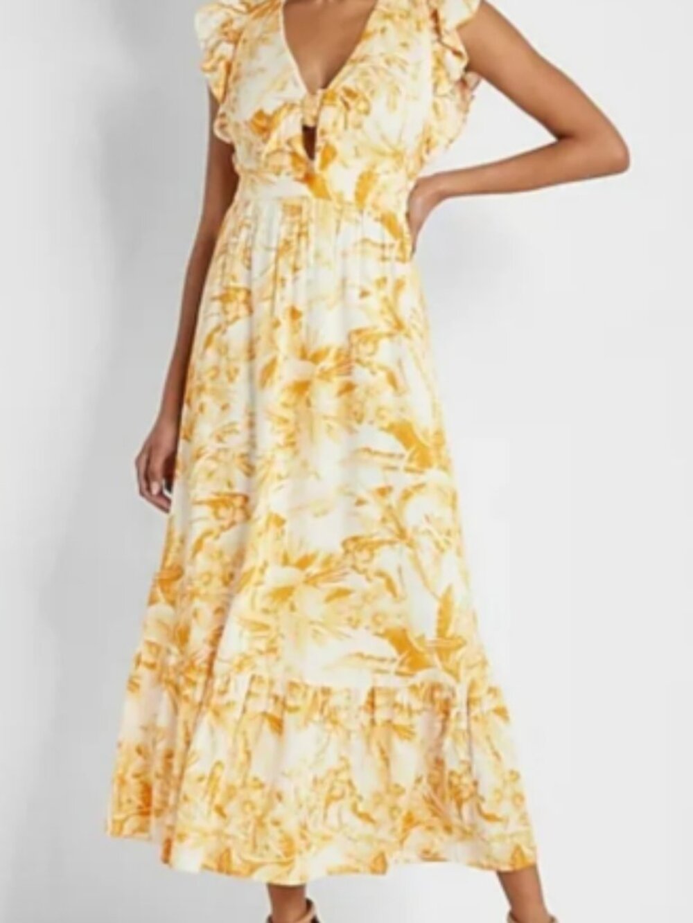 Nwt Express Yellow Floral Maxi Dress size M